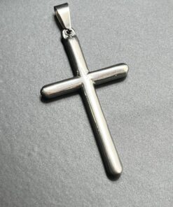 Pingente Cruz Lisa em Aço Inox